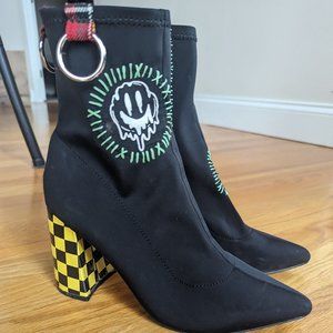 Alternative Style Block Heeled Booties